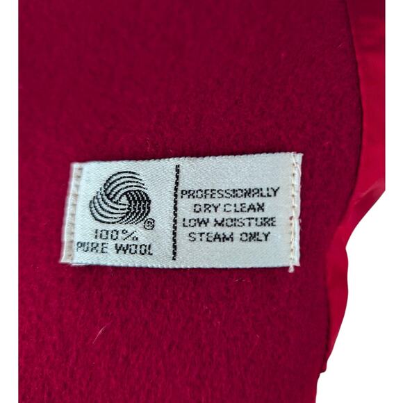 Vintage J.G. Hook Red Double Breasted Wool Coat Union Made Petites - Picture 11 of 12